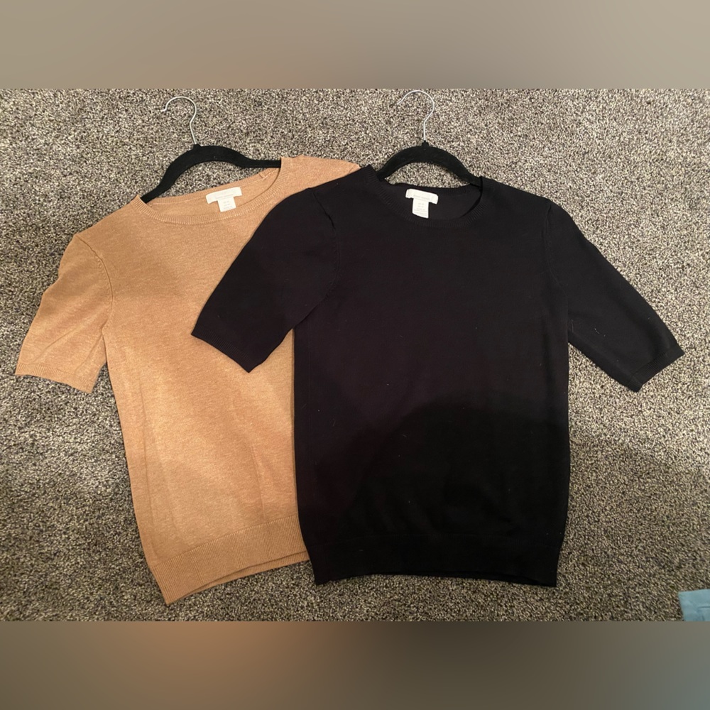 H&M Short-Sleeve Luxe Crew-Neck T-Shirt for Women 👚